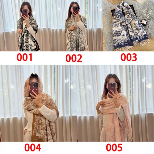 Dior ディオールハイブランド 秋冬 マフラーメンズ 大判ショール 暖かいレディース向け高品質ケープ 防寒マフラーファッション ふさ飾り 男女兼用 ギフト