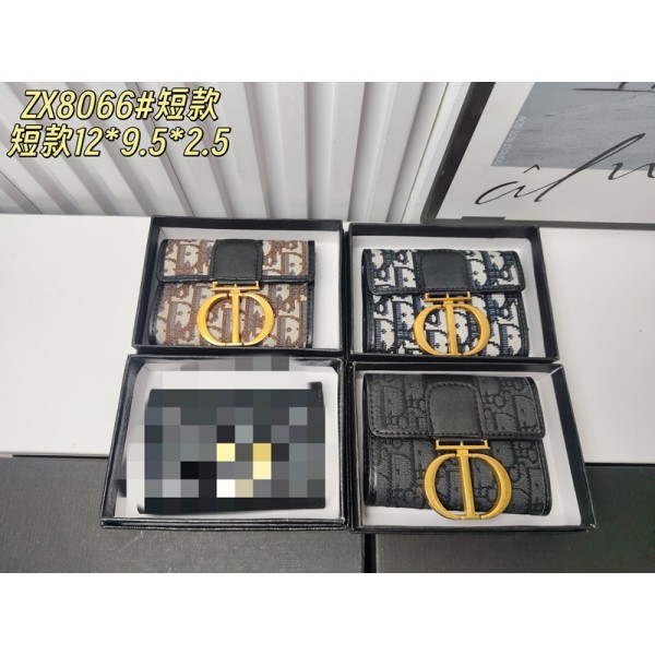 Dior ディオールブランド財布 レディースウォレット カードホルダー 小銭入れ コンパクト かわいい 短 3つ折り ミニ財布 ポータブル 収納 コインケース 折り畳み小銭入れ 高校生 女子