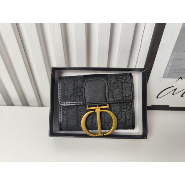 Dior ディオールブランド財布 レディースウォレット カードホルダー 小銭入れ コンパクト かわいい 短 3つ折り ミニ財布 ポータブル 収納 コインケース 折り畳み小銭入れ 高校生 女子