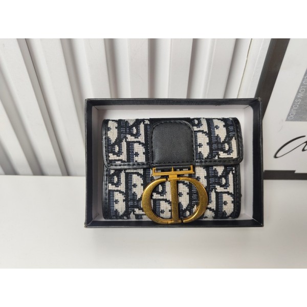 Dior ディオールブランド財布 レディースウォレット カードホルダー 小銭入れ コンパクト かわいい 短 3つ折り ミニ財布 ポータブル 収納 コインケース 折り畳み小銭入れ 高校生 女子