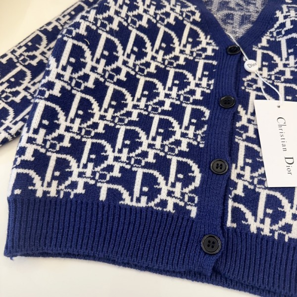 Dior ディオールブランドキッズ カーディガン スクール ゆったり Vネック 秋冬 ニットセーター 男の子 女の子 小学生 中学高校生 おしゃれ 制服 90¬150cm 長袖 カーディガン 高品質