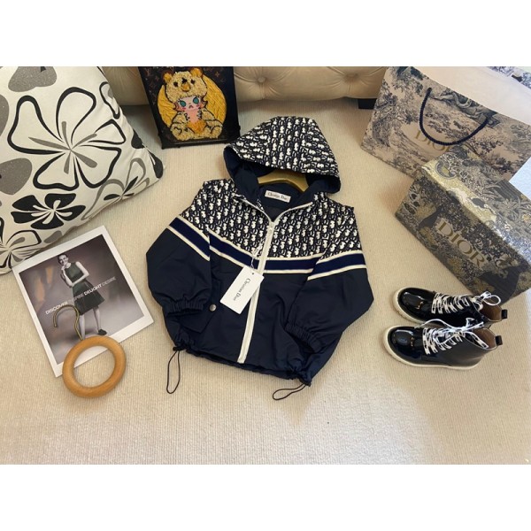 Dior ディオールブランドウィンドブレーカー ボーイズ かわいい 軽量 裏地付き 子供服 アウター ジャンパー 男の子 ジュニア 90¬160cm  マウンテンパーカー キッズ 防風 防水 プレゼント 春秋 入園