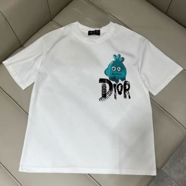 Dior ディオール親子tシャツハイブランド夏tシャツメンズ高品質ブランドＴシャツペアルック服 コピー 激安屋20代 30代40代tシャツ 激安パロディ S¬3XL 