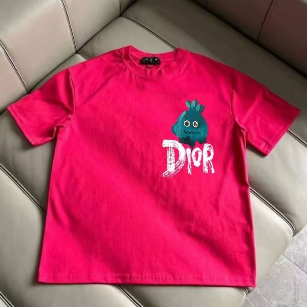Dior ディオール親子tシャツハイブランド夏tシャツメンズ高品質ブランドＴシャツペアルック服 コピー 激安屋20代 30代40代tシャツ 激安パロディ S¬3XL 