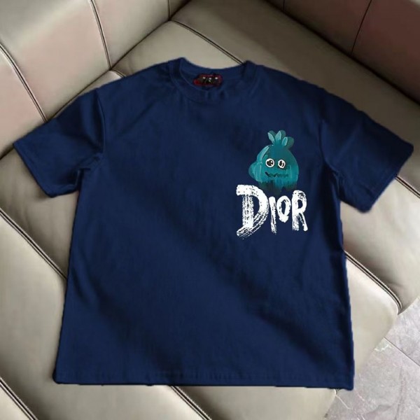 Dior ディオール親子tシャツハイブランド夏tシャツメンズ高品質ブランドＴシャツペアルック服 コピー 激安屋20代 30代40代tシャツ 激安パロディ S¬3XL 