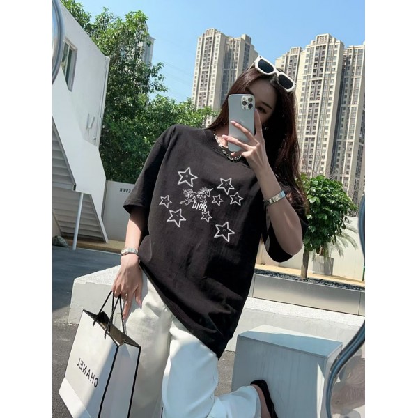 ハイブランドDior ディオール半袖tシャツ夏ハイブランドtシャツ偽物レディースメンズハイブランド半袖tシャツ男女兼用ブランドtシャツ高品質