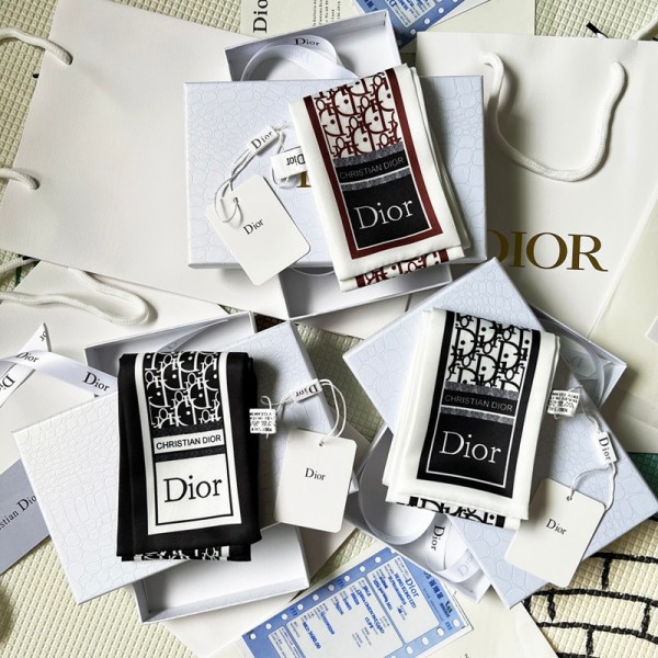 ディオールレディース スカーフ シルク風 ブランドDior リボンスカーフ 細長 ツイリー ネッカチーフ ヘアバンド バッグ飾り 多機能 ファッション 小物 通勤 旅行 春夏秋冬 おしゃれ プレゼント