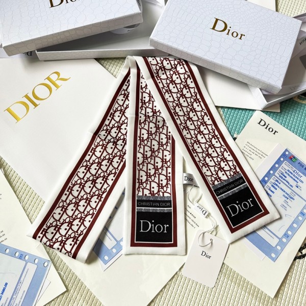 ディオールレディース スカーフ シルク風 ブランドDior リボンスカーフ 細長 ツイリー ネッカチーフ ヘアバンド バッグ飾り 多機能 ファッション 小物 通勤 旅行 春夏秋冬 おしゃれ プレゼント