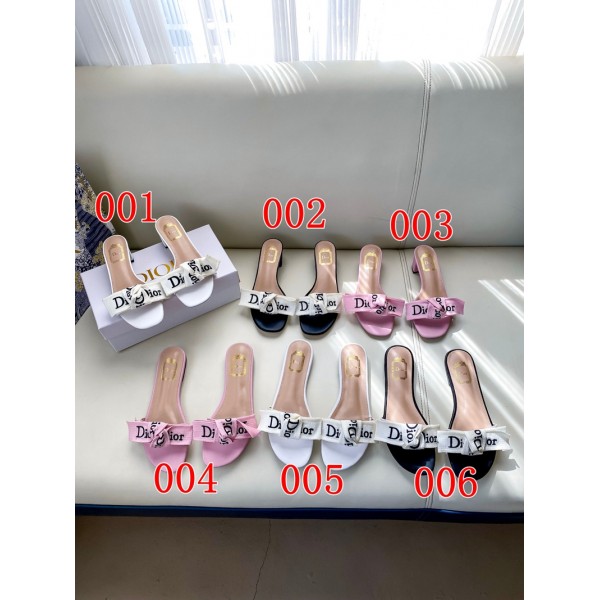 Dior ディオールブランド 夏スリッパ レディース お出かけ用サンダルハイブランド ミュールサンダル スリッパ夏 履きやすい ブランド ローファースリッパ 軽量 225¬250mm