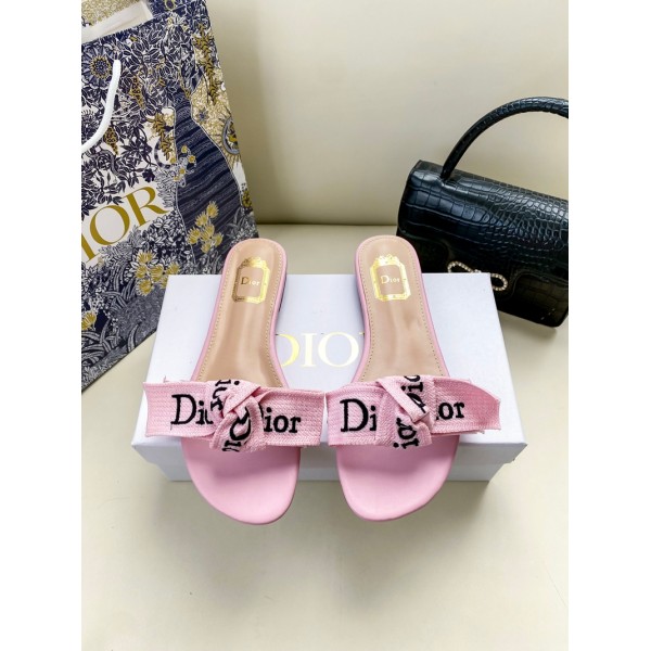 Dior ディオールブランド 夏スリッパ レディース お出かけ用サンダルハイブランド ミュールサンダル スリッパ夏 履きやすい ブランド ローファースリッパ 軽量 225¬250mm