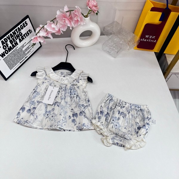 ディオールブランドベビー服 女の子 トップス Dior パンツ tシャツ 赤ちゃん服 新生児服 外出着 ベビー肌着 夏服 かわいい 洋服 73¬110cm