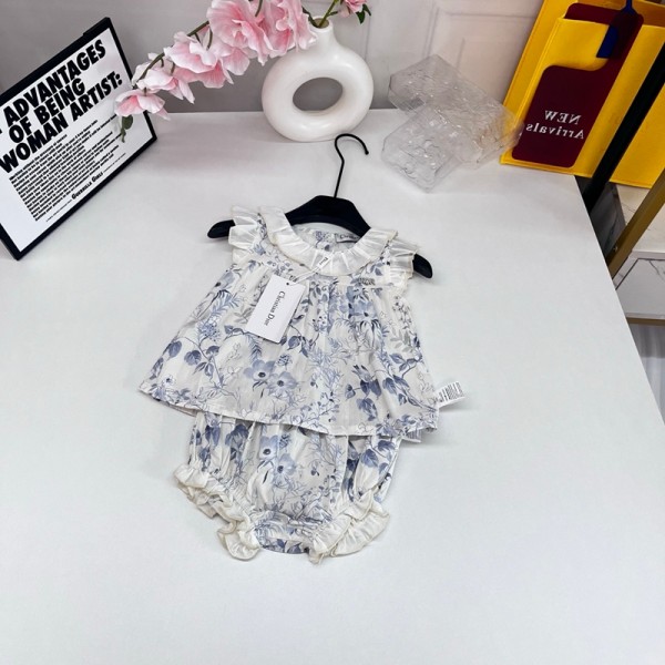 ディオールブランドベビー服 女の子 トップス Dior パンツ tシャツ 赤ちゃん服 新生児服 外出着 ベビー肌着 夏服 かわいい 洋服 73¬110cm