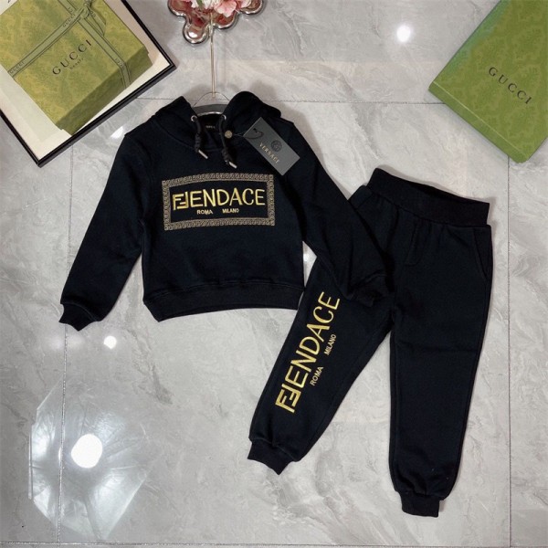 VERSACE フェンディ FENDI ヴェルサーチ コラボ 子供服 セット服 トレイナー ズボン 裏起毛上下セット 潮流 ファション 男女通用