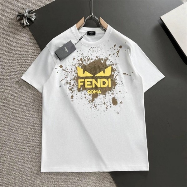 Fendi フェンディブランド半袖tシャツブランド夏tシャツオーバーサイズ おしゃれ ハイブランド半袖tシャツ男女兼用ブランドtシャツ高品質M - 4XL