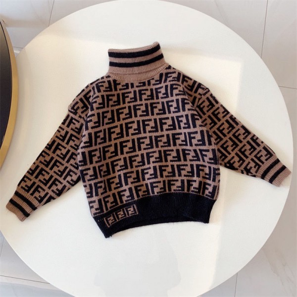 ハイブランド fendi 子供服 長袖 セーター ニットセーター フェンディ 男の子 プルオーバー トップス ボーイズ カットソー 子供 キッズ ニットパーカー ジュニア ニット カジュアル ハイネック 防寒 秋冬 スウェット タートルネック カットソー