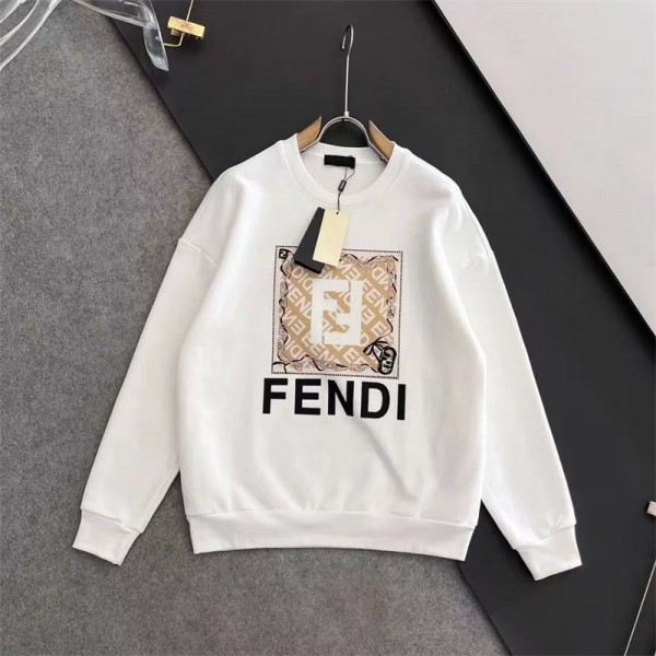 Fendi フェンディブランドパーカー コピーブランドトレーナー裏起毛オーバーサイズパーカーブランドレディースメンズプルオーバーブランドS- 3XL