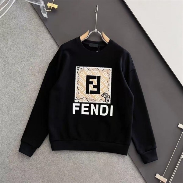 Fendi フェンディブランドパーカー コピーブランドトレーナー裏起毛オーバーサイズパーカーブランドレディースメンズプルオーバーブランドS- 3XL