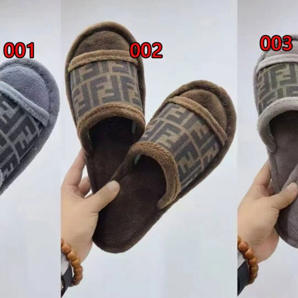 Fendi フェンディブランドボアスリッパ 防寒ルームシューズ レディース ボア付き 秋冬用 防寒 あったか メンズ ファー付き サボシューズ クロッグシューズ サンダル 240¬275cm