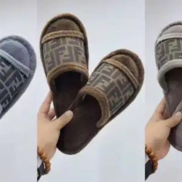 Fendi フェンディブランドボアスリッパ 防寒ルームシューズ レディース ボア付き 秋冬用 防寒 あったか メンズ ファー付き サボシューズ クロッグシューズ サンダル 240¬275cm