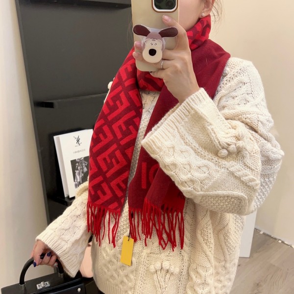 Fendi フェンディハイブランドマフラー レディース 人気 カシミヤタッチ ストール 大判 マフラー ファッション 冬 厚手 両面 使える 学生 誕生日プレゼント フリンジ生地 襟巻き 秋冬定番