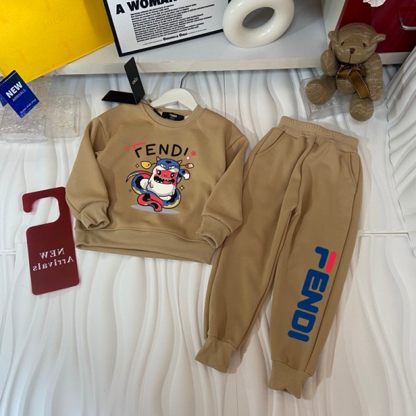 Fendi フェンディハイブランド子供服 ジャージ キッズ 男の子 スウェットセットアップ 上下セット 2点セット 110¬170cm スポーツウェア 運動着 幼稚園 小学生 中学生 おしゃれ かっこいい カジュアル 韓国 通園 通学