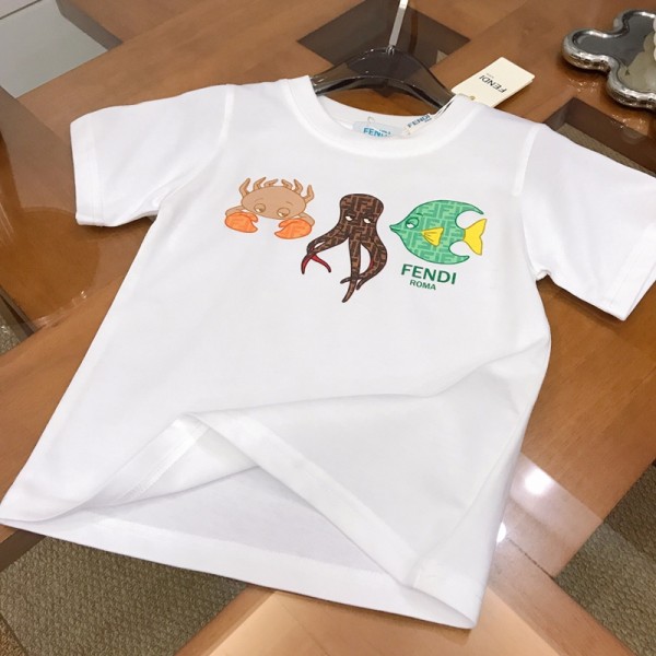 Fendi フェンディブランド親子ペアルック tシャツ 家族お揃いコーデ 夏 親子 tシャツ お揃い 服 ペア 子ども服 親子ペアルック 半袖 姉妹 ペアルック 兄弟 服 家族 ペアルック 出産祝い