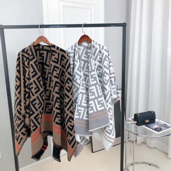 Fendi フェンディメンズ 大判ショール 暖かい春秋 スカーフ ファッション 使い心地よい肌に優しい ブランドショール男女兼用 リバーシブルマフラー 肩掛け
