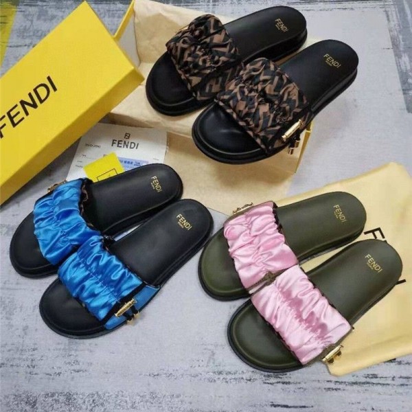 Fendi フェンディブランド スリッパ レディース お出かけ用サンダル女性向けビーサン ミュール サボ ママシューズブランド ミュール  美脚 可愛いスリッパ 夏用 涼しい 蒸れないサンダル素足