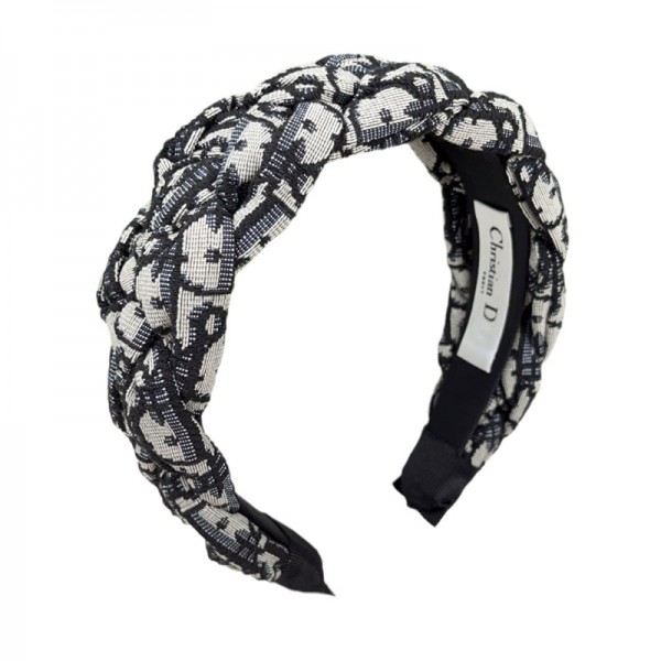 Fendi フェンディブランドカチューシャ レディースヘアバンド 布製 ヘアターバン 痛くない くし付き コーム付き 立体ツイスト 編み込み風 すべり止め 幅広 ファッション おしゃれ ギフト 