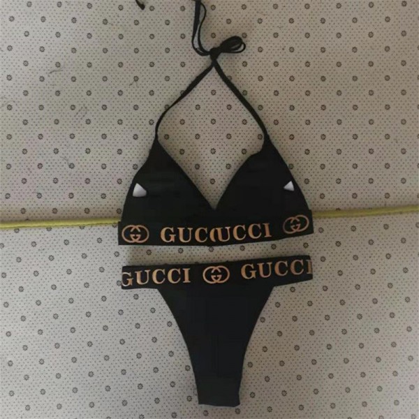 ブランド グッチ ビキニ 水着 レディース セット GUCCI 三角ビキニ ホルターネック セクシー おしゃれ かわいい 大人っぽい 上下セット女性用 海水浴 温泉 水泳 S~XL