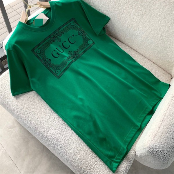 ブランド Gucci メンズ tシャツ グッチ Tシャツ 丸首 夏 コットン製 カジュアル 通気性ウェア レディース 上着 ファッション 高品質Ｔシャツ プリント柄 大きいサイズ S~5XL