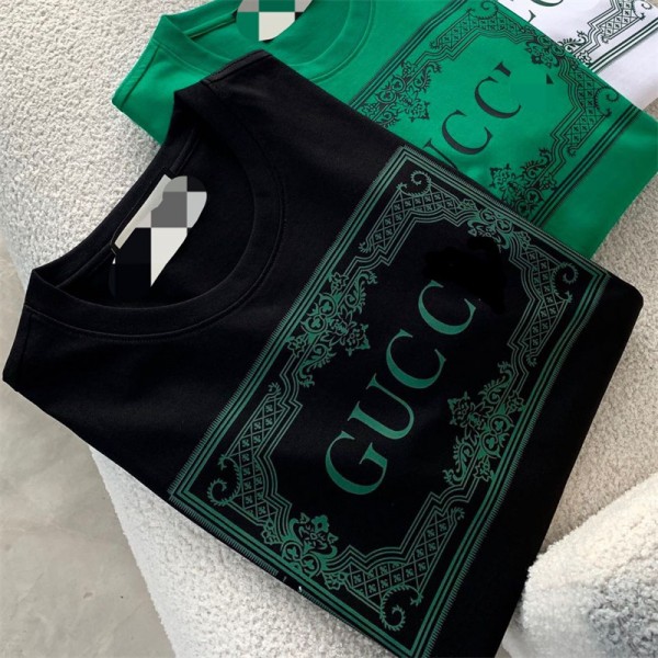 ブランド Gucci メンズ tシャツ グッチ Tシャツ 丸首 夏 コットン製 カジュアル 通気性ウェア レディース 上着 ファッション 高品質Ｔシャツ プリント柄 大きいサイズ S~5XL