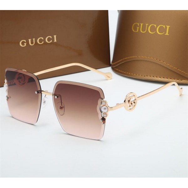 ブランド GUCCI サングラス レディース 日焼け止めメガネ オシャレ グッチ 偏光サングラス フレームなし ファッション 個性方形 エレガント 高品質 UVカットサングラス おしゃれ 気質 運転