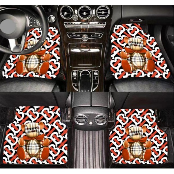 Louis Vuitton ブランド 高級車用品 カーマット 4点セット ふわりとした物 カウズ カーフロアマット gucci  脚踏みマット かわいい 漫画柄 ファッション 高品質 滑り止め キレイに保つ 四季通用 ふわふわ 絨毯