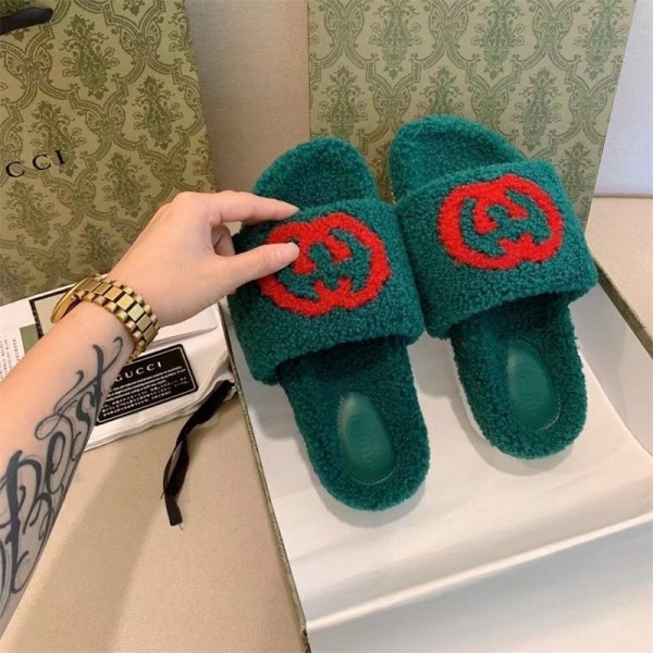 グッチ もこもこサンダル シンプル お出かけ ブランド Gucci 秋冬スリッパ あったか 防寒 室内/室外履き 暖かい ボア ぽかぽか サボシューズ レディース 柔らかい おしゃれ GGロゴ かわいい 軽量