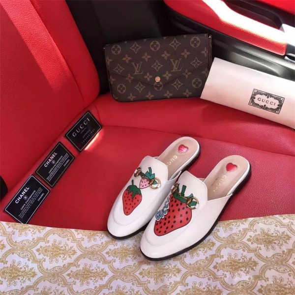 グッチ サンダル GUCCI ブランド ローファースリッパ 軽量 レディース かかとなしサンダル 蒸れない お出かけ用スリッパ 通気性 流行りモノグラム柄 履きやすい 室内履き ファッション