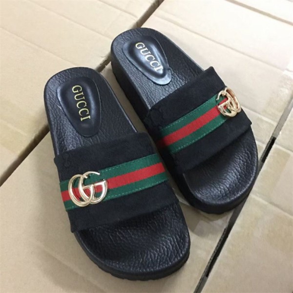 ブランド グッチ レディース スリッパ  Gucci サンダル おしゃれ 北欧 お出かけスリッパ 室内履き ぺたんこ サンダル 歩きやすい 来客用 お出かけ カジュアルシューズ ルームシューズ 流行り