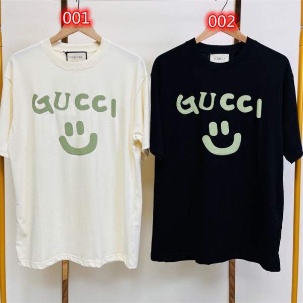 グッチ gucciｔシャツ カジュアル 黒白 男女通用 ファション