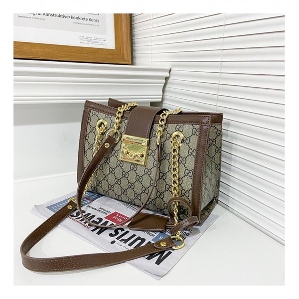 グッチ ブランド２WAYトートバッグ 高見え PUレザー Gucci ハンドバッグ エレガント スクエア型 ビットパーツ  レディース 上品
