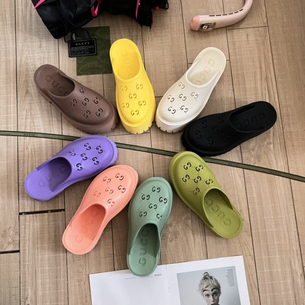 Gucci グッチハイブランド ビーチサンダルブランド室内スリッパ シャワー バス トイレ ベランダ用 ルームシューズ レディース ブランドブランド ローファースリッパ 軽量 22.5～26ｃｍ