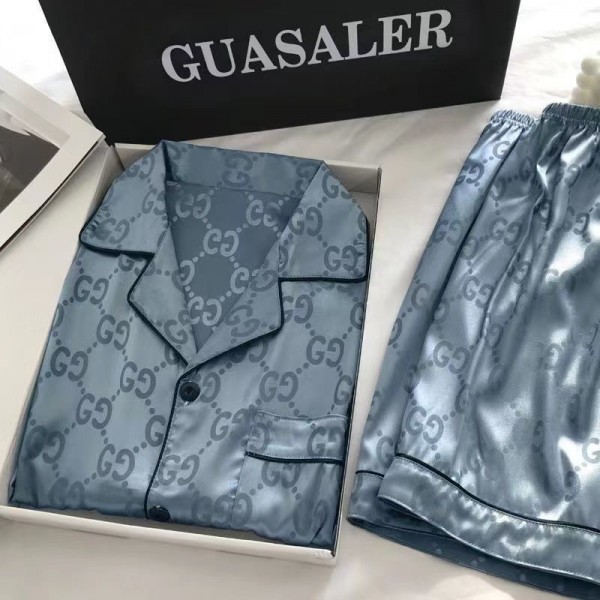 Gucci グッチ パジャマ ハイブランド寝間着 春夏ブランド ファッション ハイブランド 寝具 2点セット