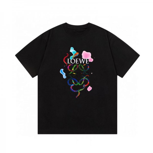 LOEWE ロエベブランドtシャツオーバーサイズ夏tシャツブランドかわいい20代 30代40代tシャツ 激安パロディ大人の上質TシャツM - 5XL