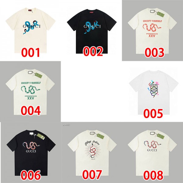 Gucci グッチハイブランドtシャツ偽物レディースメンズブランドtシャツ高品質韓国 パチモン tシャツ20代 30代40代tシャツ 激安パロディM - 5XL