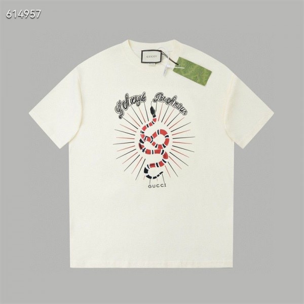 Gucci グッチハイブランドtシャツ偽物レディースメンズブランドtシャツ高品質韓国 パチモン tシャツ20代 30代40代tシャツ 激安パロディM - 5XL