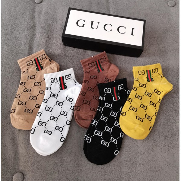 Gucci グッチハイブランド ソックス 綿製レディース向け 靴下 かわいい浅口ソックス 女の子好き 韓国ブランドソックス 男女兼用 ファッション