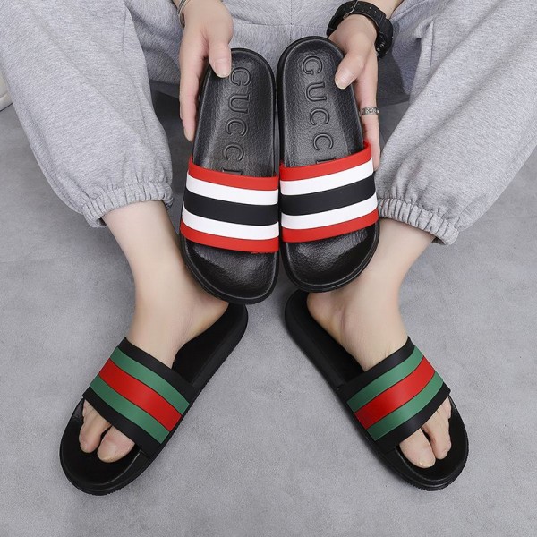 Gucci グッチハイブランド ビーチサンダルブランド室内スリッパ シャワー バス トイレ ベランダ用メンズ向けスリッパ夏履きやすいブランド ミュール  美脚 可愛い 230¬275mm