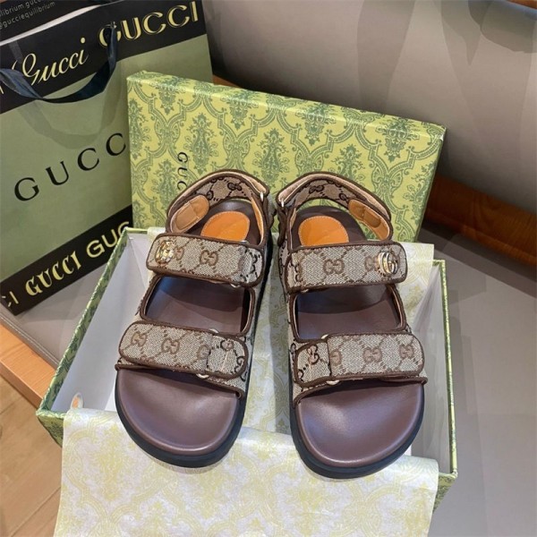 グッチブランド サンダル レディース Gucci スポーツサンダル おしゃれ 厚底 歩きやすい ビーチサンダル 美脚 コンフォートサンダル スニーカーサンダル 黒 カジュアル 225-260CM
