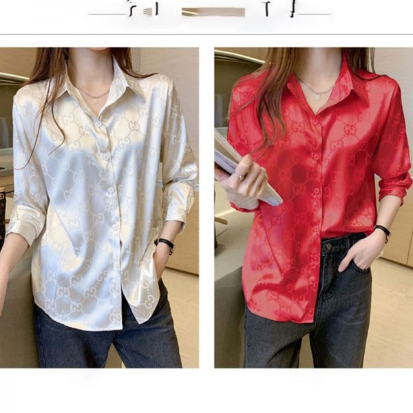 Gucci グッチtシャツハイブランド シャツ レディース ピンタック ブラウス 長袖 とろみワイシャツ ゆったり 大きいサイズ ノーアイロン オフィス カジュアル ファッション 通勤 日常 高通気性 S - 4XL