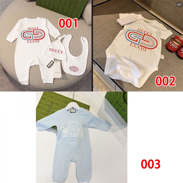 グッチ ベビー服 長袖カバーオール 綿100% Gucci 新生児服 かわいい 新生児 女の子 かわいい 赤ちゃん服 ロンパース 出産祝い プレゼント 3~12ヶ月