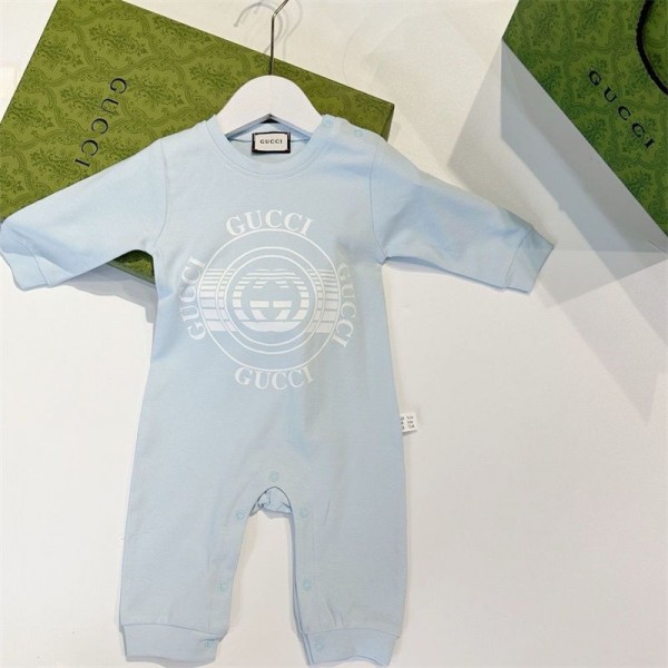 グッチ ベビー服 長袖カバーオール 綿100% Gucci 新生児服 かわいい 新生児 女の子 かわいい 赤ちゃん服 ロンパース 出産祝い プレゼント 3~12ヶ月